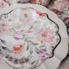 Discount 8 Assiettes Carton Theme Dahlia Blanc Et Pastel Theme Deco Pastel