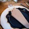 Badaboum 8 Assiettes En Carton Bleu Marine Liser Or