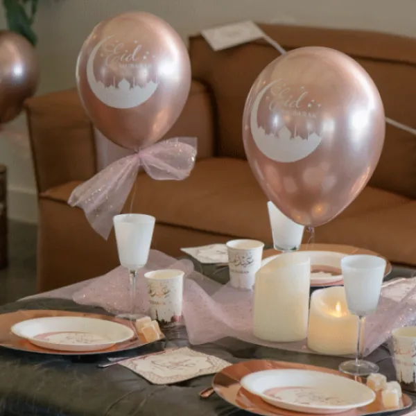 Sale 6 Ballons Gonflables 30Cm Oriental Rose Gold Theme Eid Mubarak & Ramadan