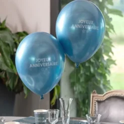 New 6 Ballons Gonflables Joyeux Anniversaire Bleu Canard 30 Cm Theme Joyeux Anniversaire