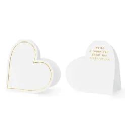 Badaboum 10 Cartes De Table Coeurs Blanc Et Or