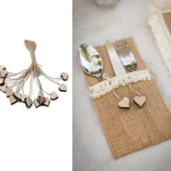Badaboum 16 Coeurs En Bois 2Cm Avec Filcelle 27Cm