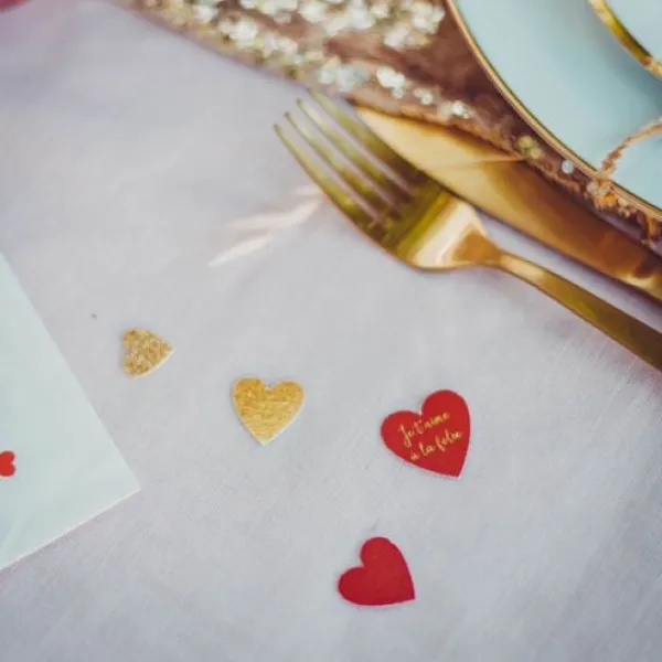 Badaboum 100 Confettis De Table Coeur Je T'Aime