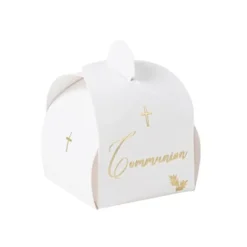 Hot 10 Contenants Dragees Communion Puret Blanc Et Or Theme Communion