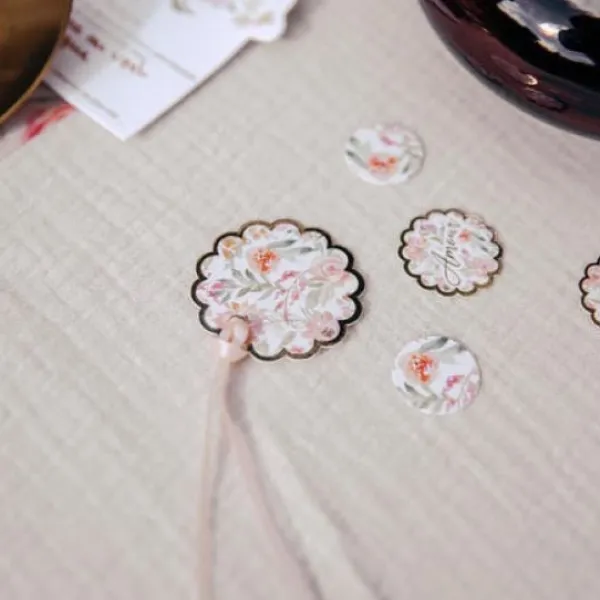 New 10 Etiquettes Theme Dahlia Blanches Et Pastel Theme Deco Pastel