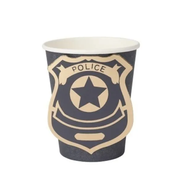 Online 8 Gobelets En Carton Theme Police Theme Cinema