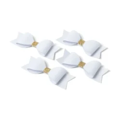 Badaboum 4 Noeuds Papillon Adh Sifs Paillettes Or Et Blanc