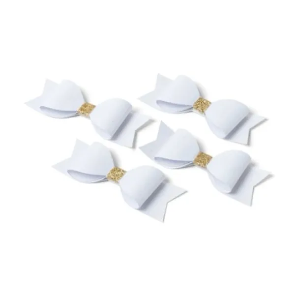 Badaboum 4 Noeuds Papillon Adh Sifs Paillettes Or Et Blanc