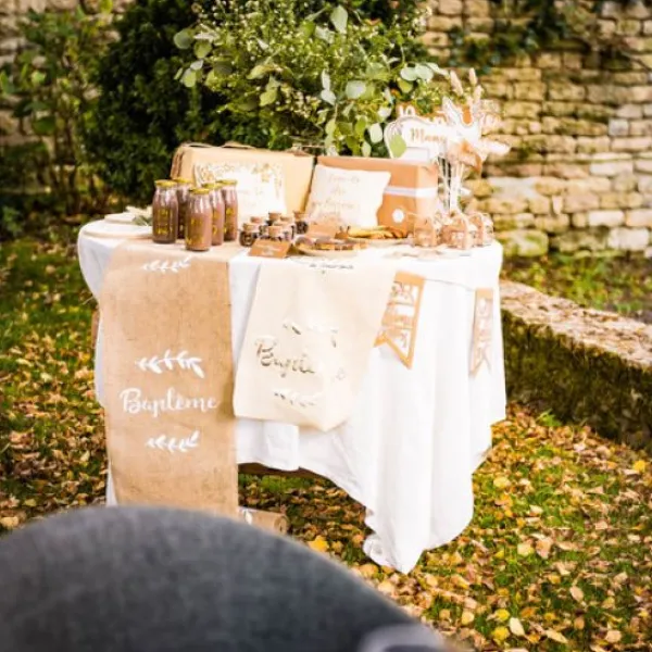 New 4 Rondins De Bois Marque Place Bapt Me Theme Bapteme