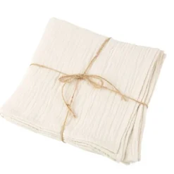 Badaboum 4 Serviettes De Table En Gaze De Coton Ivoire