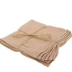 Badaboum 4 Serviettes De Table En Gaze De Coton Naturel