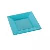 New Assiette Carr E Plastique Turquoise R Utilisable 18Cm X 12 Pi Ces Theme Eco-Responsable