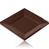 Hot Assiette Carr E Plastique Chocolat R Utilisable 18 Cm X 12 Pi Ces Theme Eco-Responsable