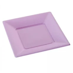 Clearance Assiette Carr E Plastique Parme R Utilisable 23Cm X12 Theme Eco-Responsable