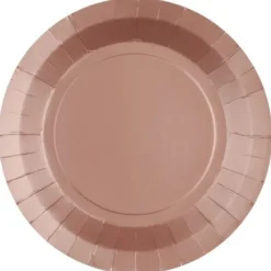 Badaboum Assiette Carton Ronde Rose Gold 23 Cm X 10 Pi Ces