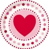 Badaboum Assiette En Carton Coeur Rouge Et Fuchsia X 8 Pi Ces