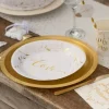 Badaboum Assiette En Carton Just Married 23Cm X 10 Pi Ces