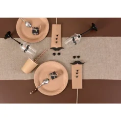 Badaboum Assiette En Carton Kraft Naturel 23Cm X 50 Pi Ces