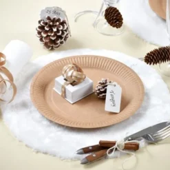 Badaboum Assiette En Carton Kraft Naturel 23Cm X 10 Pi Ces