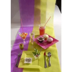 Sale Assiette Plastique Carr E Rose Claire R Utilisable 23 Cm X 12 Pi Ces Theme Eco-Responsable