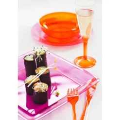 Best Assiette Plastique R Utilisable Fuchsia 23X23Cm X6 Theme Eco-Responsable