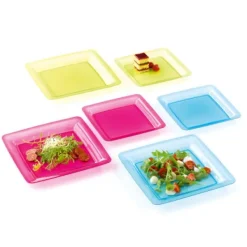 Assiette Plastique R Utilisable Vert Anis 23X23Cm X6 Theme Eco-Responsable