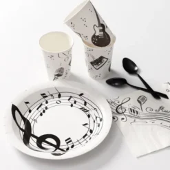 Badaboum Assiettes En Carton Th Me Musique 23Cm X 10 Pi Ces