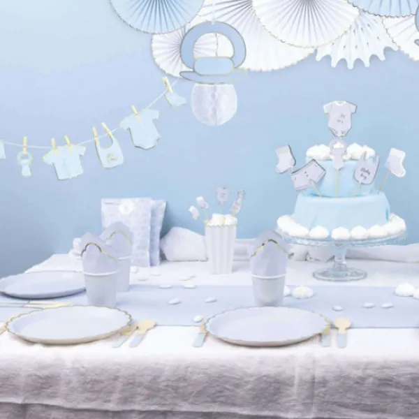 New Assiettes Festonn Es 23 Cm Bleu Pastel X 8 Pi Ces Theme Deco Pastel
