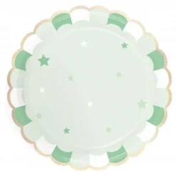 Hot Assiettes Festonn Es 23 Cm Vert Pastel X 8 Pi Ces Theme Deco Pastel