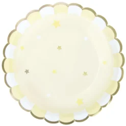 Clearance Assiettes Festonn Es 23 Cm Jaune Pastel X 8 Pi Ces Theme Deco Pastel