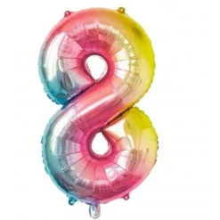 Clearance Ballon Mylar Chiffre 8 Iris Pastel 86 Cm Theme Deco Pastel