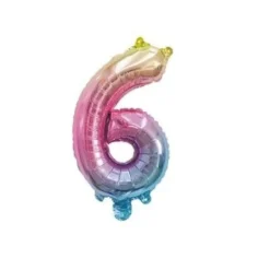 Discount Ballon Mylar Chiffre 6 Iris Pastel 36 Cm Theme Deco Pastel