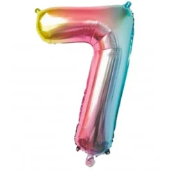 Ballon Mylar Chiffre 7 Iris Pastel 86 Cm Theme Deco Pastel