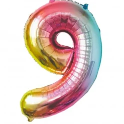 Ballon Mylar Chiffre 9 Iris Pastel 86 Cm Theme Deco Pastel