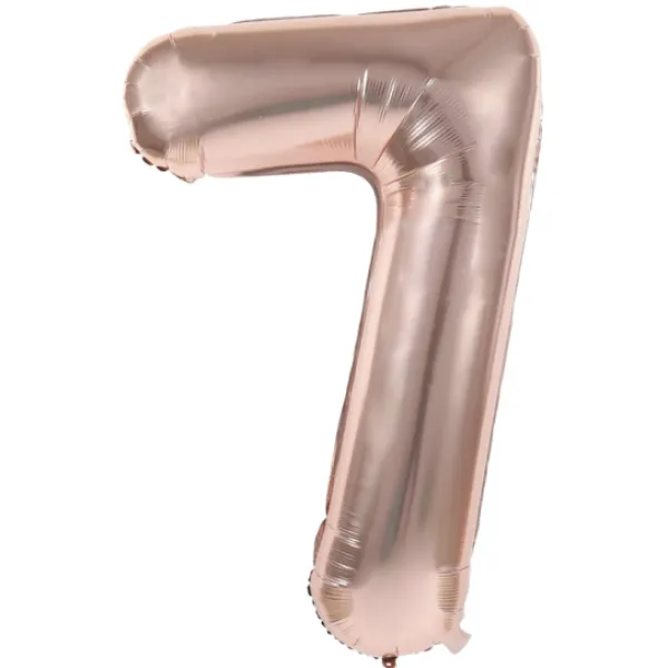 Badaboum Ballon Mylar Chiffre 7 Rose Gold