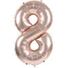 Badaboum Ballon Mylar Chiffre 8 Rose Gold