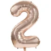 Badaboum Ballon Mylar Chiffre 2 Rose Gold 86Cm
