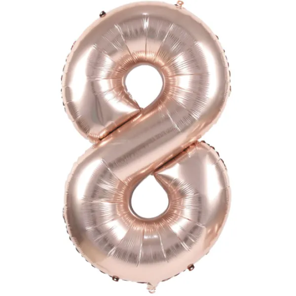 Badaboum Ballon Mylar Chiffre 8 Rose Gold 86Cm