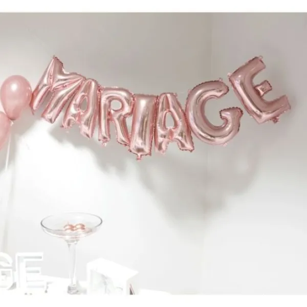 Badaboum Ballon Mylar Mariage Rose Gold