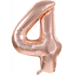 Badaboum Ballon Mylar Rose Gold Chiffre 4 1M