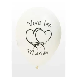 Badaboum Ballon Vive Les Mari S Blanc X8