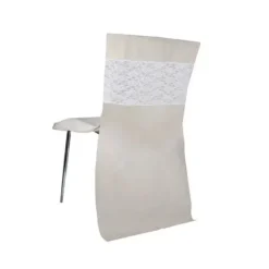 Sale Bande De Dentelle Blanc Pour Housse De Chaise X 3 Pi Ces Theme Dentelle