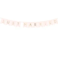 Badaboum Banniere Just Married Rose Claire