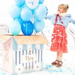Bo Te Ballons Pour Annoncer Sexe Du B B Fille Ou Gar On 60 X 40 X 60 Cm Theme Gender Reveal