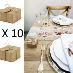 Badaboum Boite A Drag Es Mariage Kraft Luxe Avec Etiquette X 10 Pi Ces