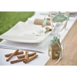Badaboum Boite Dragees Mariage Avec Coeur Naturel Ajour X 4 Pi Ces