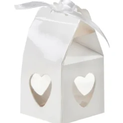 Badaboum Boite Dragees Mariage Avec Coeur Blanc Ajour X 4 Pi Ces