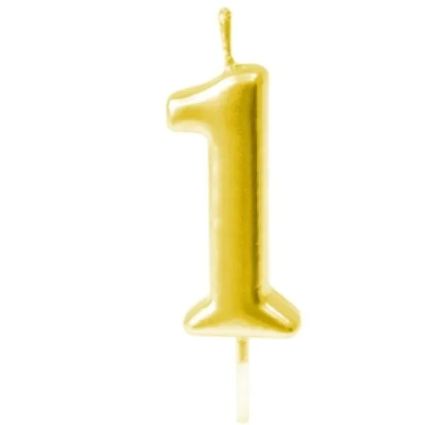 Clearance Bougie Anniversaire Chiffre 1 Or Theme Joyeux Anniversaire