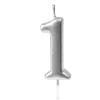 New Bougie Anniversaire Chiffre 1 Argent Theme Joyeux Anniversaire