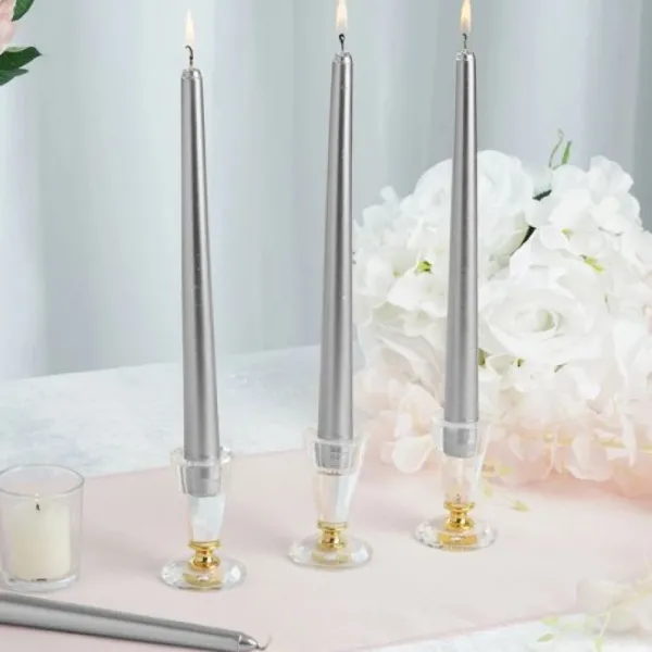 Badaboum Bougie Chandelier Mariage Argent X 2 Pi Ces
